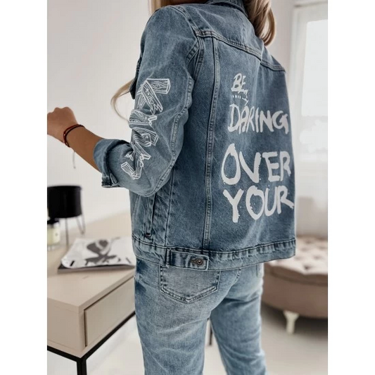 Denim Jacket Over You by ToroModa Bulgaria  https://www.toromoda.com/products/womans-denim-jacket-over-you  Denim jacket with a spectacular print on the back and on the sleeve.Material: 100% cotton-denim