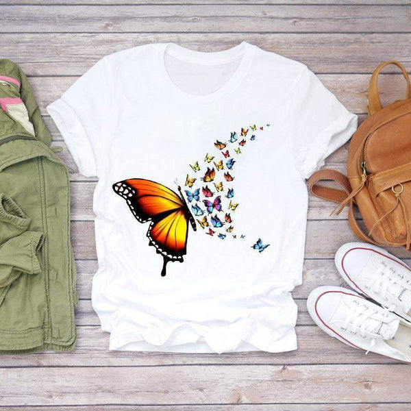 Butterfly color DTG in white . – ToroModa